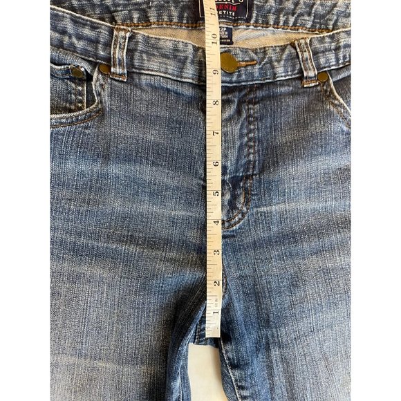 Chaps Women's Jeans Straight Leg Denim Cotton High Rise Five Pockets Blue SZ 12P - Picture 4 of 9